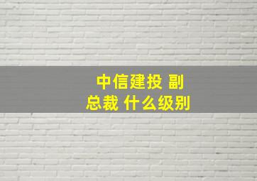 中信建投 副总裁 什么级别